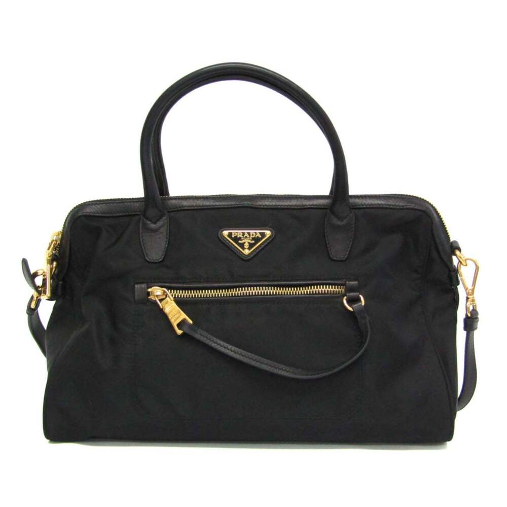 PRADA Black Leather Shoulder Bag